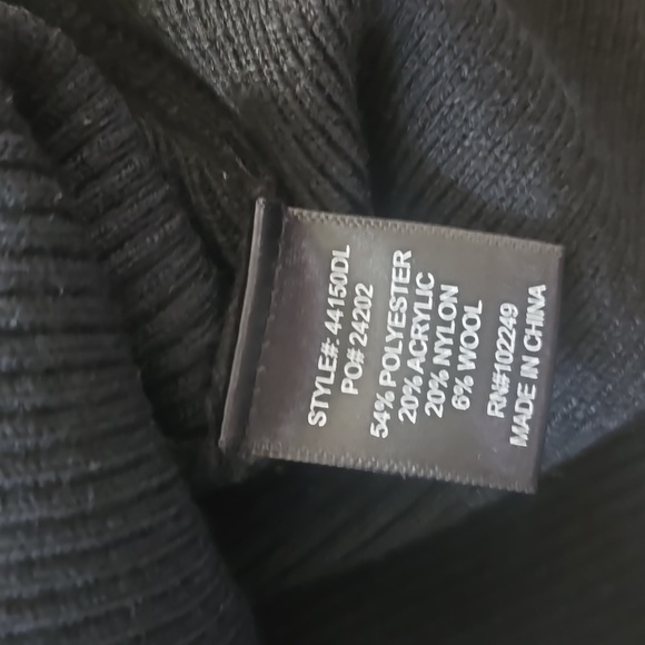 Skies Are Blue Black Ribbed Knit Cut-Out Collared Sweater Size Large - Picture 9 of 12